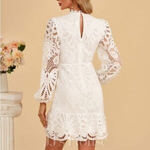 White Lace Long Sleeve Dress